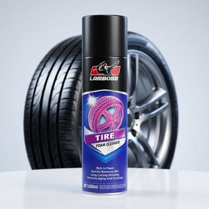 LAMBOSS <span class=keywords><strong>Spray</strong></span> Abrillantador de Neumáticos <span class=keywords><strong>en</strong></span> Aerosol de Alto Brillo, Espuma de Secado Rápido para Todo Tipo de Neumáticos, Profesional - Product Image 1