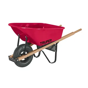 Truper 6 Ft3 carriola con ruote pneumatiche 4.00-8 100L acqua di capacità strutture in legno per la costruzione e uso giardino - Product Image 1