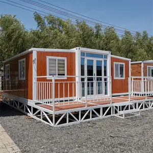 Reputasi baik rumah kontainer kecil prefabrikasi baja dapat diperluas 3 kamar tidur 20 kaki untuk ruang tamu