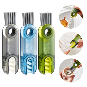 Cepillo limpiador 3en1 rotativo para botellas ranuras teclado taza portátil multifuncional limpia botellas - Product Image 1