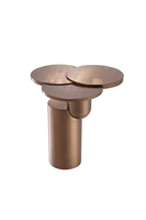 Table d'appoint de canapé moderne et durable en acier au carbone texturé, personnalisable, à trois côtés