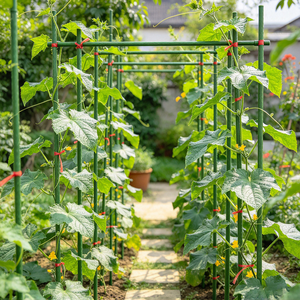 Estaca de Jardín Triangular de Acero Recubierto de Plástico PE Verde para Soporte de Plantas Trepadoras - Product Image 4