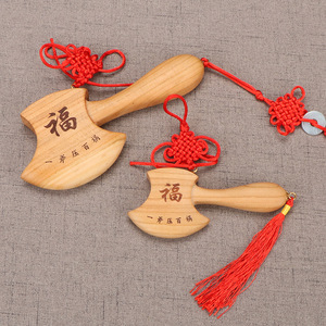 Adorno de Madera de Melocotón Tallado a Mano con Forma de Hacha, para la Salón del Hogar, Amuleto de la Fortuna, Feng Shui, Pieza Única, Regalo de Año Nuevo Chino - Product Image 2