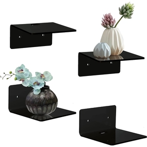 <span class=keywords><strong>Estantes</strong></span> de pared acrílicos, Repisas de exhibición <span class=keywords><strong>para</strong></span> almacenamiento y decoración, estante flotante pequeño de 2 uds. - Product Image 1
