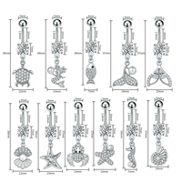 Lot de 10 Piercings de Nombril pour Enfants en Acier Inoxydable 316L, Plaqué Or avec Zircon Cubique – Bijoux de Corps Sexy