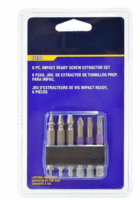 Lot de 6 extracteurs de vis double-embout en acier rapide – Outil professionnel pour vis et boulons endommagés, finition oxyde noir