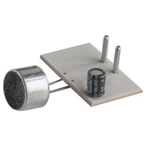 Scheda Microfono per Interfoni 12x15x3mm con Condensatore e Cavi - Product Image 1