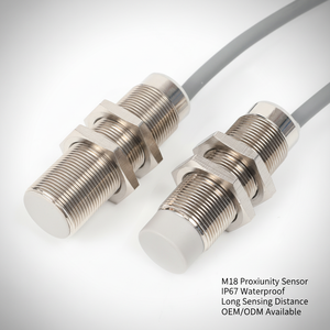 Nickel-plated Brass Housing 10-30V DC Operation 3-wire PVC Cable IP67 5-20mm NPN/PNP M18 inductive Proximity <b>Sensor</b> - Product Image 1