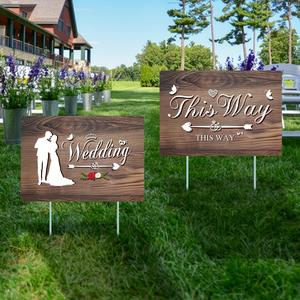 Letrero de Boda de Madera Estilo Campestre con Flecha Direccional, Letreros para Bodas al Aire Libre - Product Image 2