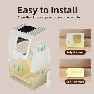 Lettiera per Gatti Extra-Large Completamente Chiusa con Ingresso Superiore e Porta Anteriore, Anti-Tracciamento, Facile da Pulire, Anti-Odore, Anti-Schizzi - Product Image 4
