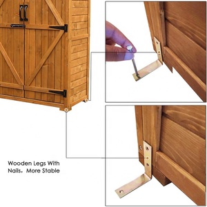 Armario de almacenamiento de <span class=keywords><strong>madera</strong></span> para exteriores, cobertizo de jardín, herramienta, cobertizos, organizador de utilidad con puertas dobles bloqueables - Product Image 4
