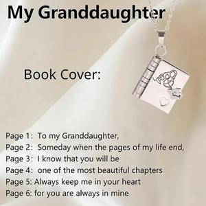 Collar con Colgante de <span class=keywords><strong>Libro</strong></span> Grabado Estilo Nietita, Abrible, Cadena para Clavícula, Superventas - Product Image 3