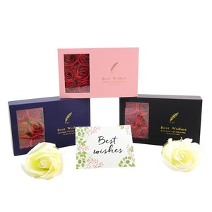 Caja de Regalo de Joyería de Lujo con 6 Rosas, Caja de Exhibición con Ventana para Anillo, Colgante y Pulsera con Diseño de Plumas, para el Día de San Valentín - Product Image 1