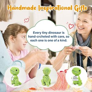 Dinosaure en Crochet Inspirant et Joyeux, Fait Main, Mignon, pour un rappel émotionnel, un soutien encourageant, un cadeau amusant, idéal pour les anniversaires et les cadeaux de petite taille - Product Image 2