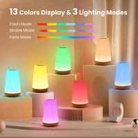Lampe de chevet moderne et simple à LED tactile sans fil, à intensité variable, température de couleur réglable, CRI élevé 80, RGB changeant, USB
