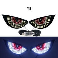Lumière LED flexible pour fenêtre de voiture avec prise USB, lumière LED œil de démon pour voiture, accessoires de décoration automobile