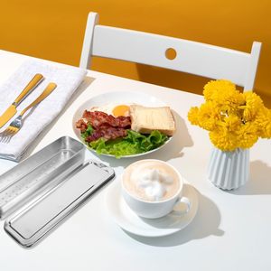 Spoon Fork Chopsticks Kitchen Portable Dinnerware <b>Box</b> Storage Containers <b>Metal</b> Stainless Steel Tableware Storage <b>Box</b> - Product Image 2