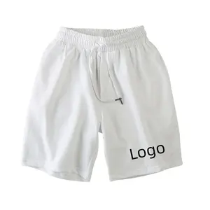 Custom Logo Men Cotton Sweat Shorts With Pockets Workout Casual Loose Shorts Sportswear Running Athletic Mens Shorts Gym