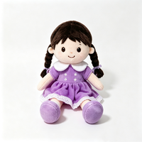 Poupée en peluche personnalisée, poupée en peluche avec robe violette, poupée en peluche mignonne, poupée en peluche fille, poupée en tissu doux