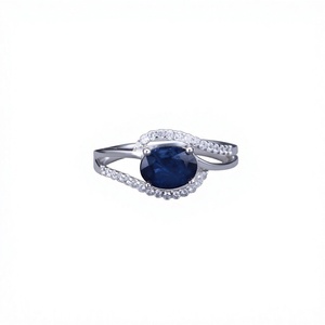 Anillo de Compromiso Ovalado de Plata 925 con Moissanita, Halo de Diamantes, Estilo Romántico, Unisex, Certificado IGI, Regalo de Aniversario de Bodas - Product Image 1