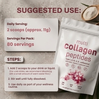 Poudre de protéines de collagène hydrolysé multi-sources, riche en protéines, soutien cutané, complément alimentaire, OEM, marque privée, vente en gros