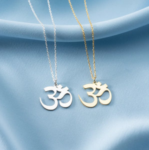 Collana con ciondolo Yoga Om alta lucidata in oro 18k alla moda gioielli indù Chakra <span class=keywords><strong>Maratha</strong></span> simbolo accessorio affascinante - Product Image 4