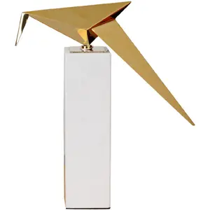 3d tier papier skulptur Suppliers-Kupfer Marmor Schlafzimmer Wohnzimmer Dekor Origami Papier Kran Ornament
