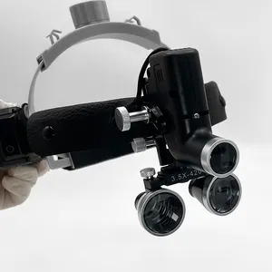 Supply Cheap Head-Mounted Plastic And Metal Construction Adjustable Dental Hygienist Magnification Loupes With Light