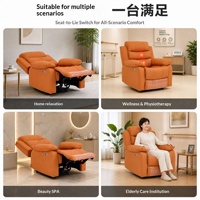Fauteuil inclinable électrique en cuir à infrarouges avec charge sans fil pour la maison, le salon, les soins aux personnes âgées et la compression chaude