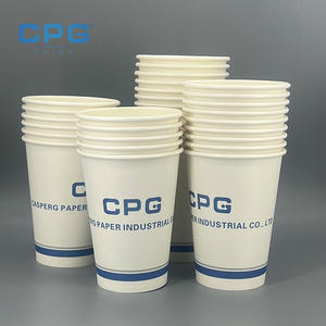 Vasos de Té Biodegradables y Compostables de 8oz y 12oz, Suministro Directo de Fábrica, Vasos de Papel Blancos con Logotipo Personalizado Impreso - Product Image 1