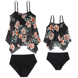 Traje de Baño Tankini de Dos Piezas para Madre e Hija, Talla <span class=keywords><strong>Grande</strong></span>, con Malla Floral, Personalizado, Ropa de <span class=keywords><strong>Playa</strong></span> - Product Image 3