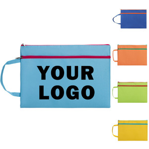 사용자 정의 크기 재사용 가능한 플라스틱 지퍼 가방 로고 개인화 된 파일링 제품이있는 판촉 광고 문서 폴더 - Product Image 1