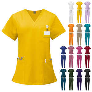 Tenues d'infirmières personnalisées à manches courtes unisexes, en tissu tissé, durables, pour hôpitaux, médecins et infirmières, style décontracté - Product Image 4