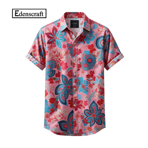 Camisa de Manga Corta con Botones Estampada de Marca Privada para Hombre, Personalizada al por Mayor, OEM, Bangladesh, Poliéster/Algodón, MOQ Flexible, Calidad Premium - Product Image 6