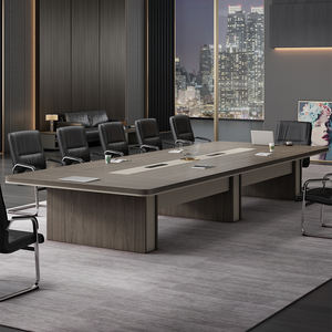 أدراج بتصميم فاخر مخصص ، مكتب من خشب الجوز ، طاولة مؤتمرات علوية بيضاوية - Product Image 3