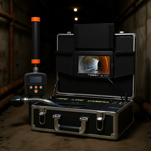 Caméra d'inspection de canalisation avec écran 7 pouces, 12 LED réglables, portée de 100 pieds, fonction DVR, carte SD 16 Go pour usage domestique et industriel - Product Image 2