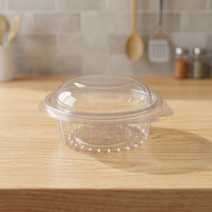Boîte à charnière ronde en PET transparent avec couvercle dôme anti-effraction, capacité 350 ml / 11 oz, gamme de charnières rondes - Product Image 3