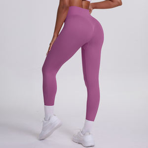 Женские бесшовные брюки для йоги с высокой талией, высококачественные однотонные дышащие шорты для фитнеса - Product Image 2