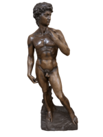 Statue de David en bronze de 175 cm, sculpture métallique de grande taille pour l'extérieur
