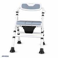 Chaise de douche et de toilette pliante 2 en 1, antidérapante, avec marchepied, hauteur réglable, en aluminium, pour personnes âgées, design moderne