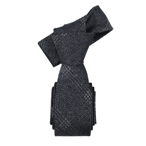 Cravates pour hommes en soie de luxe, à motif écossais abstrait, coupe <span class=keywords><strong>droite</strong></span>, modernes, noires et argentées, fines - Product Image 2