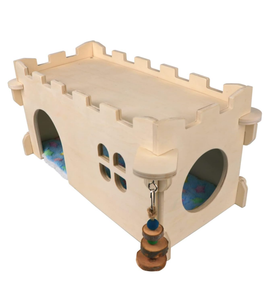 Cachette de petits animaux pour chinchilla cochon d'inde hérisson ou rat cabane en bois ventilée pour cochon d'inde avec plusieurs portes - Product Image 2