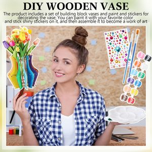 Nuevo Diseño DIY: Rompecabezas de Madera 3D para Adultos - Florero Único para Exhibición y Construcción de Flores - Product Image 6