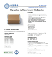 Condensateur céramique haute tension HV NPO/COG 6KV 2200pF de haute qualité pour circuits électroniques de précision