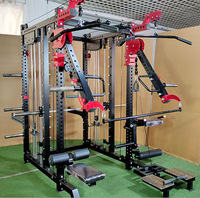 Gym semua dalam satu stasiun daya rak jongkok memperkuat latihan kabel Crossover pelatih komersial Multi fungsi mesin Smith