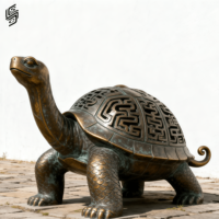 Grandes sculptures d'animaux marins et statues de tortues en bronze sculptées à la main pour la décoration côtière extérieure
