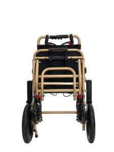 Fauteuil roulant léger manuel pliant de maison d'hôpital d'approvisionnement direct d'usine avec des repose-pieds détachables - Product Image 6