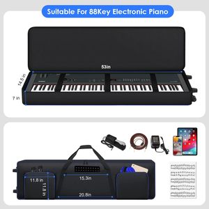 กระเป๋าใส่<span class=keywords><strong>คีย์บอร์ด</strong></span> 88 คีย์ ขายดี กระเป๋าเปียโนแฟชั่น สายสะพายไหล่ปรับได้ หูหิ้ว<span class=keywords><strong>แบบ</strong></span> Gig-Bag ทำจากไนลอนทนทาน - Product Image 4