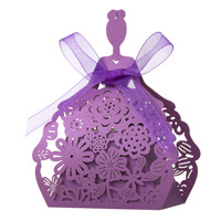 Boîte à bonbons en chocolat en forme de fleur creuse, gravée, pour mariage, remerciement, motif fille, stock Chine, pour aliments