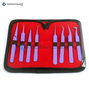 Jeu de 8 pincettes pour Extension de cils en acier inoxydable, de couleur violette - Product Image 4